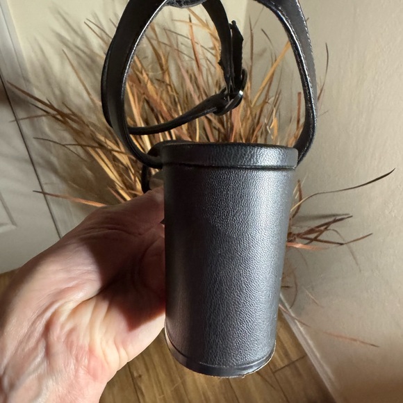 Clarks Black Open-Toe Heels with Ankle Strap - Picture 12 of 12